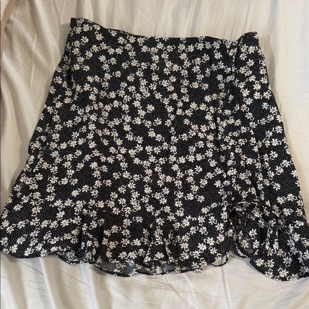 Floral Black and White Women's Skirt